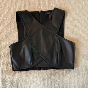 BCBG MaxAzria Leather Like Crop Top